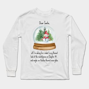 Funny Jane Austen Christmas design with snow globe Long Sleeve T-Shirt